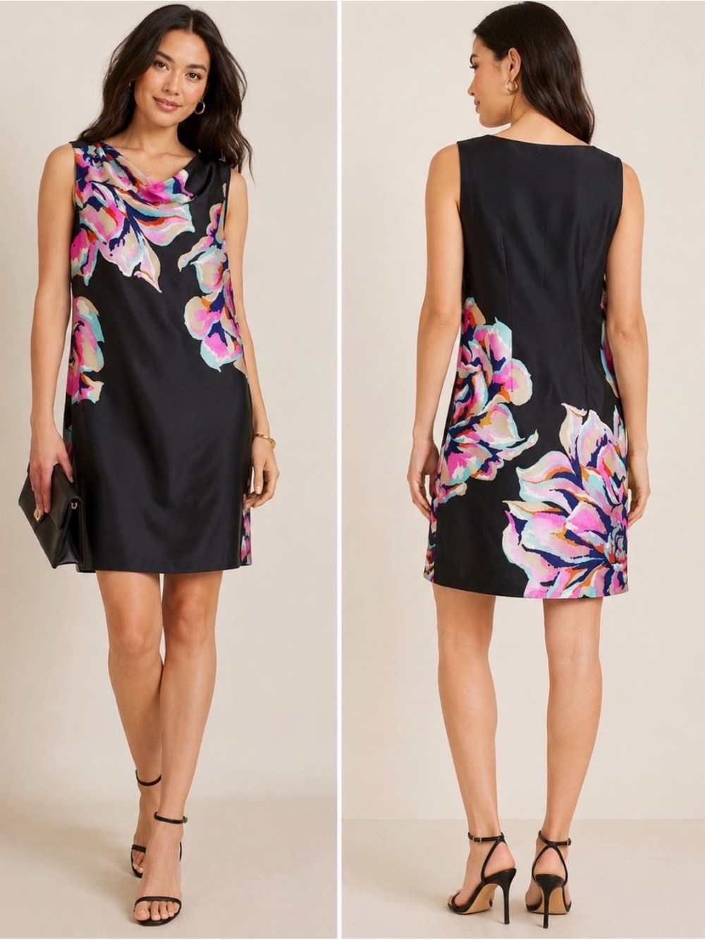 Ann Taylorβ Loft Floral Dress Size 4 Drape Peony Rose